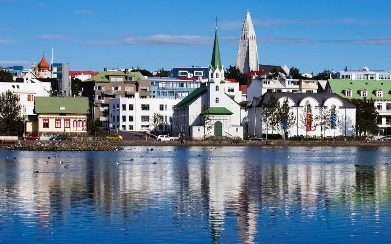 Tjörnin Lake in Reykjavik