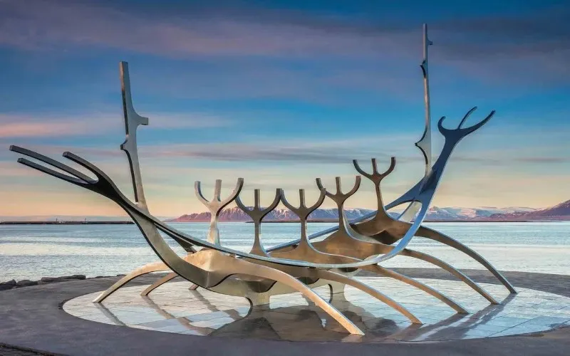 The Sun Voyager sculpture in Reykjavik
