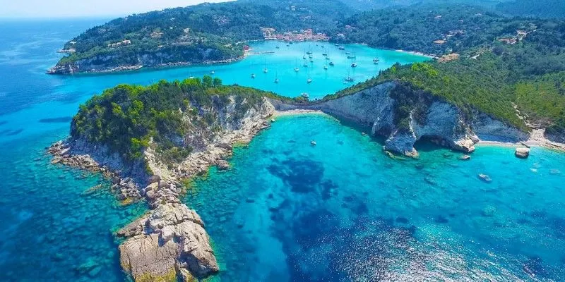 Secluded coves in Paxos