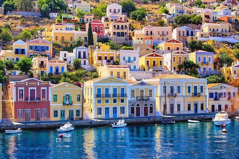Colorful buildings in Symi